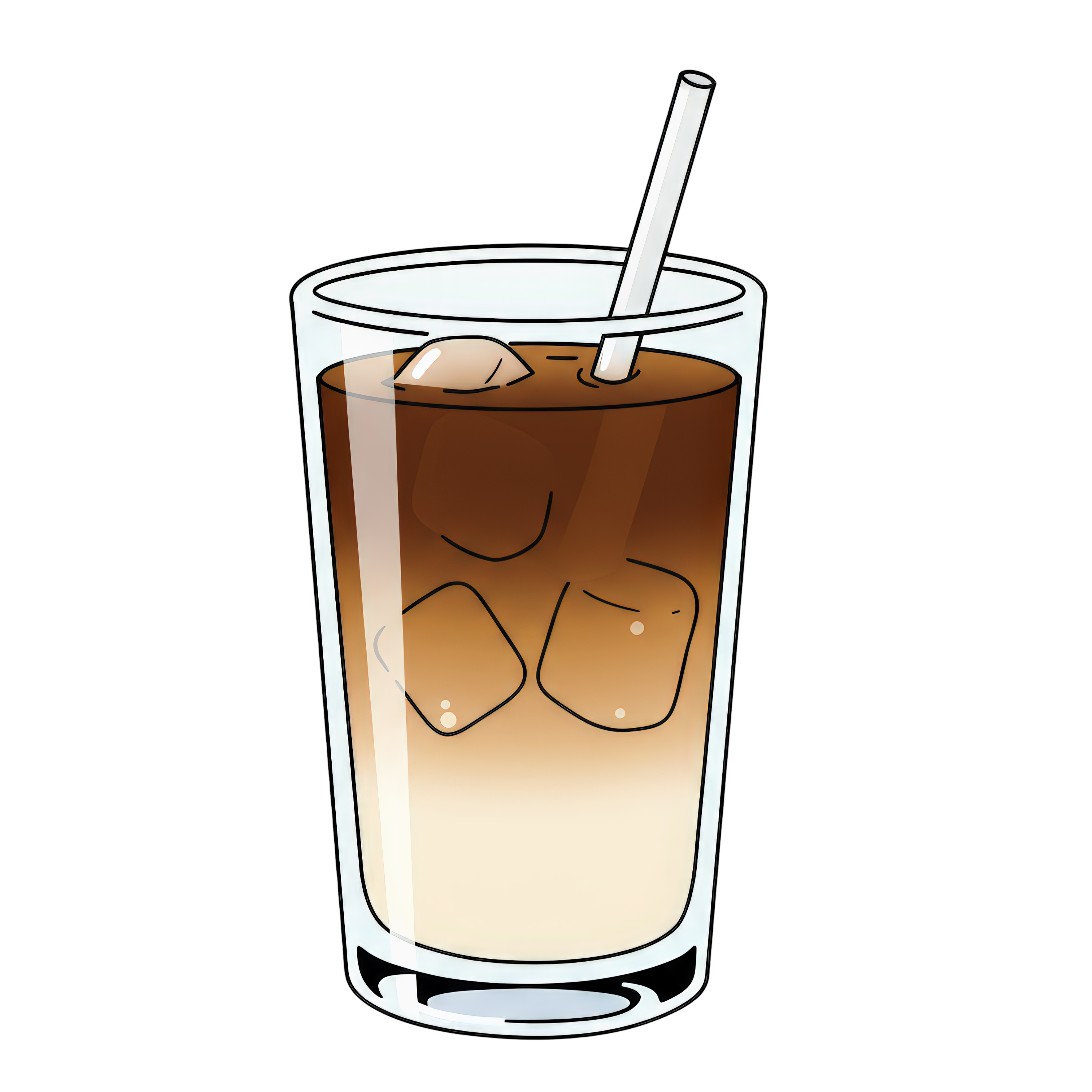 drawing of an iced latte